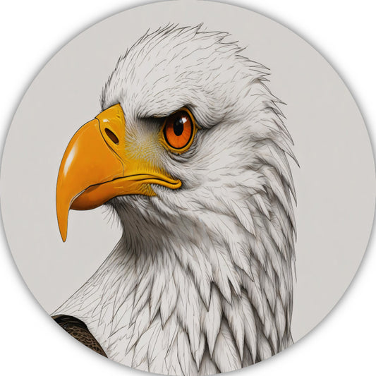 Intense blik van een majestueuze adelaar aluminium muurcirkel