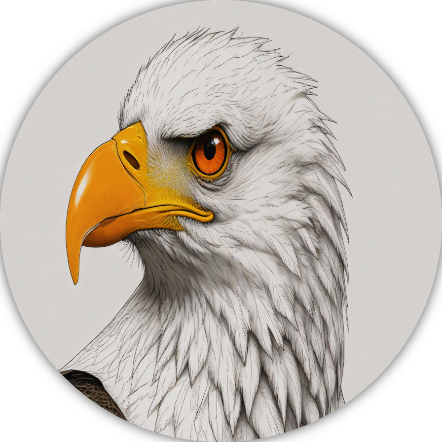 Intense blik van een majestueuze adelaar aluminium muurcirkel