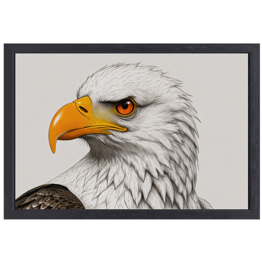 Intense blik van een majestueuze adelaar canvas met baklijst