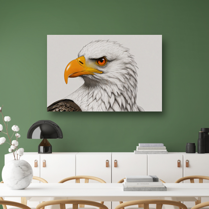 Intense blik van een majestueuze adelaar canvas met baklijst