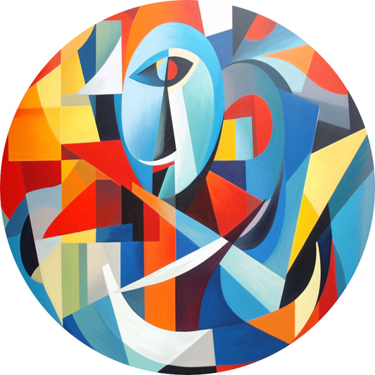 Dans van Geometrie en Kleur aluminium muurcirkel