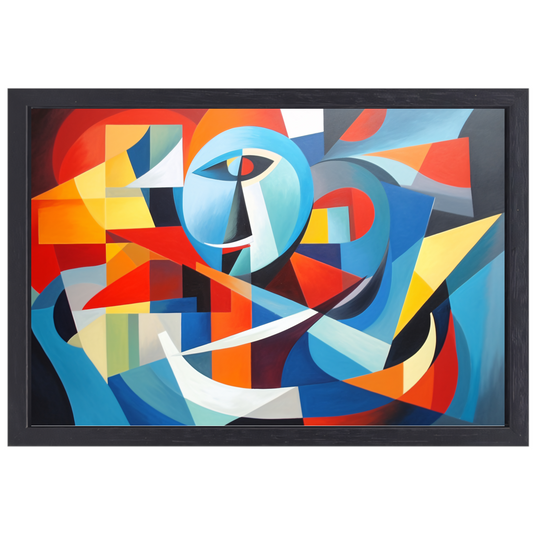 Dans van Geometrie en Kleur canvas met baklijst