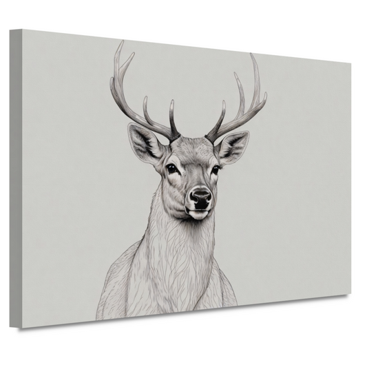 Stijlvol Minimalistisch Hert Lijnkunst canvas