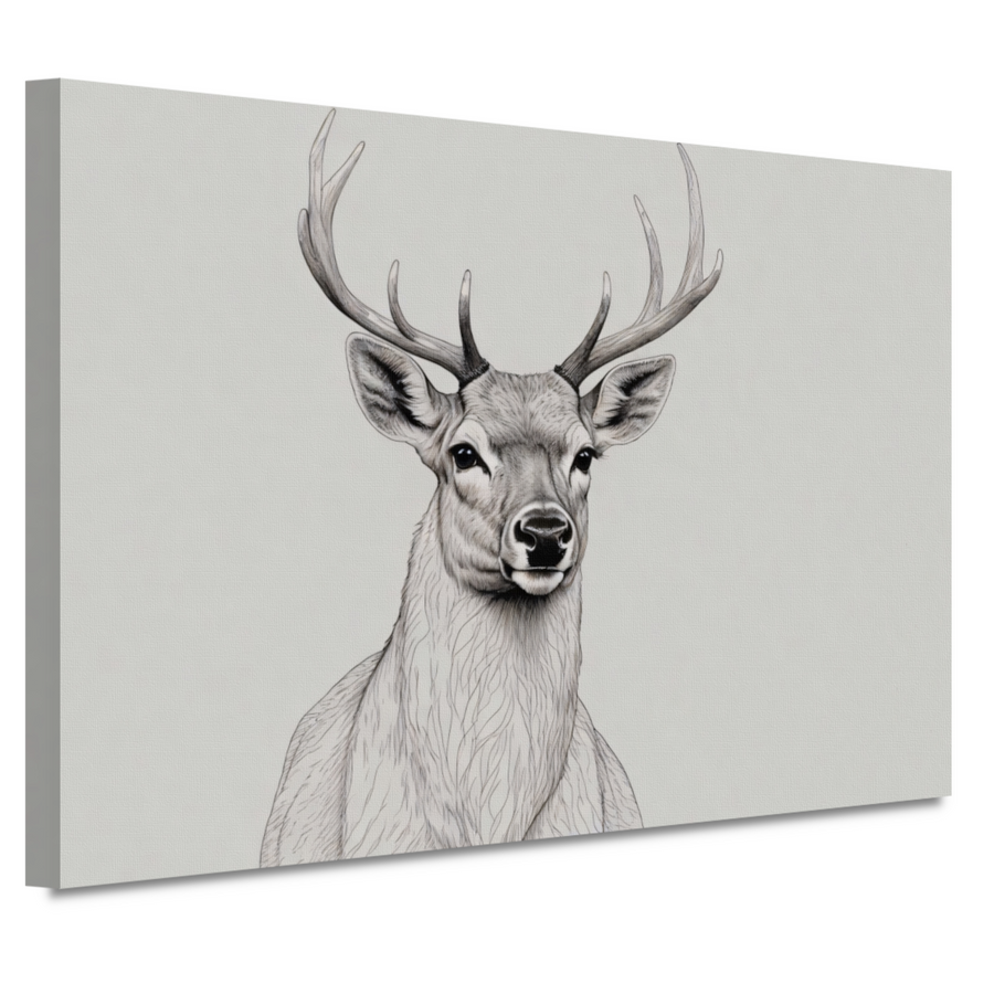 Stijlvol Minimalistisch Hert Lijnkunst canvas