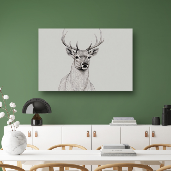 Stijlvol Minimalistisch Hert Lijnkunst poster