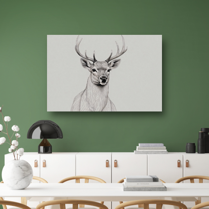 Stijlvol Minimalistisch Hert Lijnkunst poster