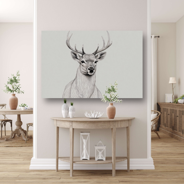Stijlvol Minimalistisch Hert Lijnkunst acrylglas
