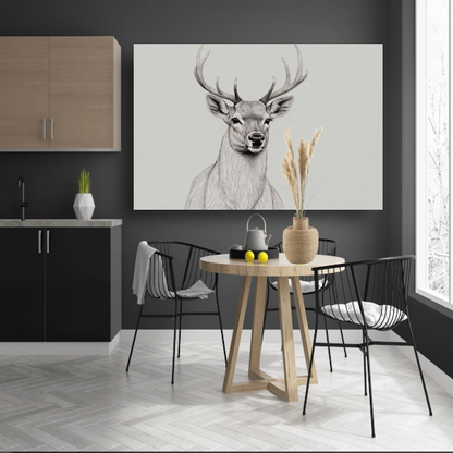 Stijlvol Minimalistisch Hert Lijnkunst poster