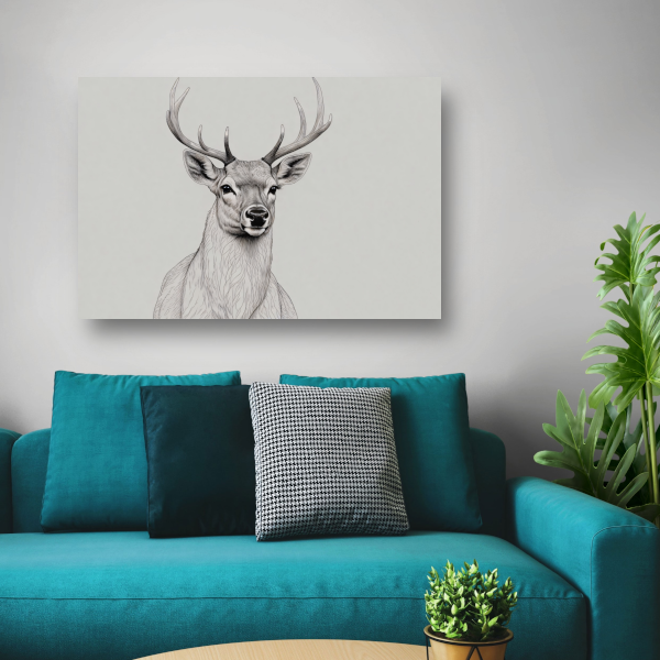 Stijlvol Minimalistisch Hert Lijnkunst acrylglas