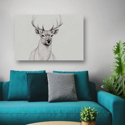 Stijlvol Minimalistisch Hert Lijnkunst acrylglas
