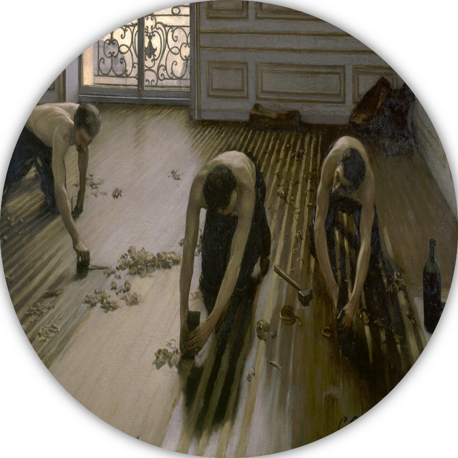 Parketschaafmachines - Gustave Caillebotte aluminium muurcirkel