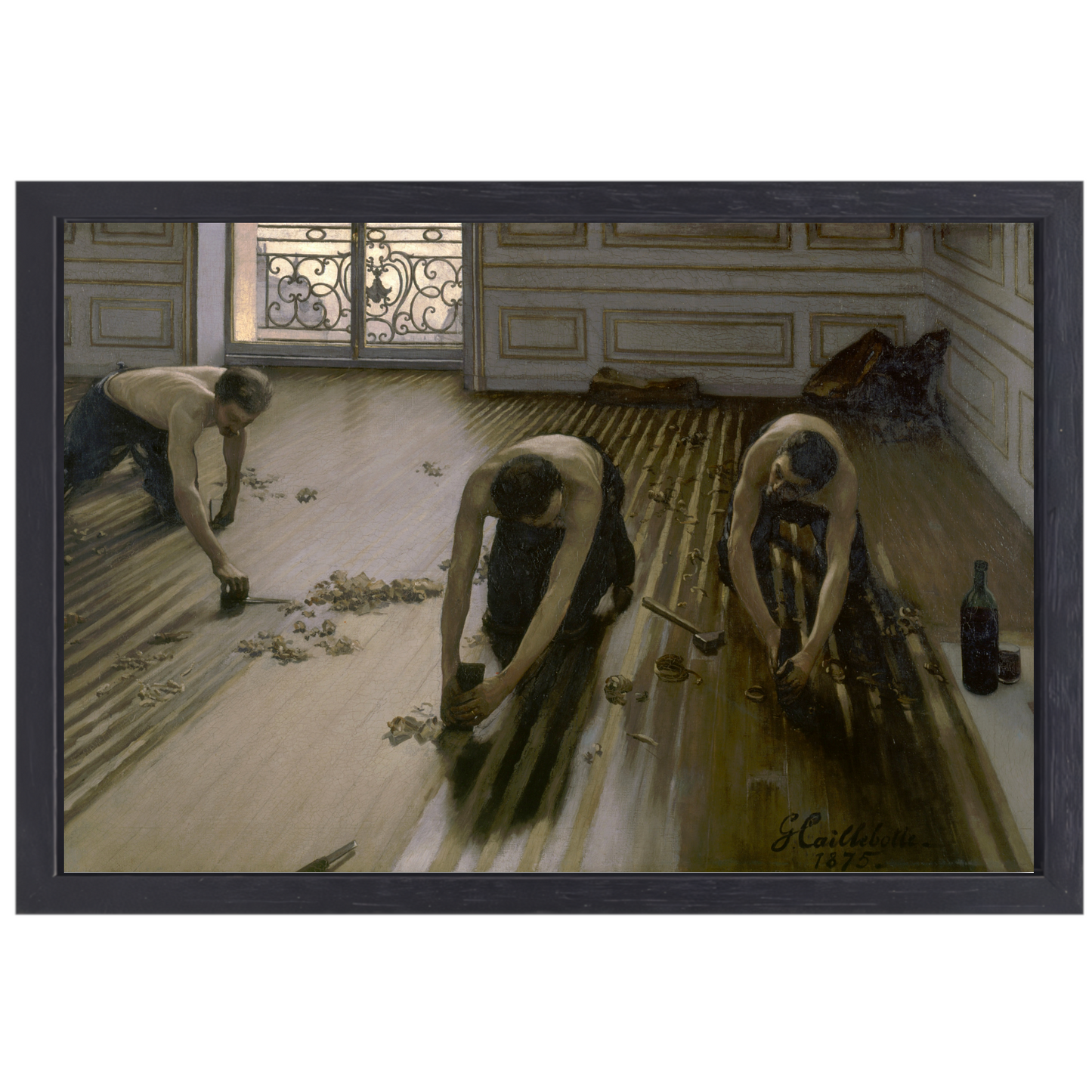 Parketschaafmachines - Gustave Caillebotte canvas met baklijst