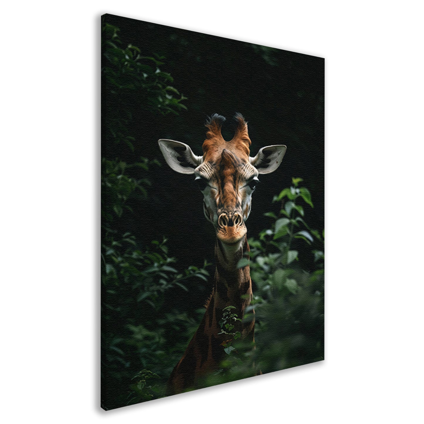 Portret van een Giraffe in de Natuur canvas
