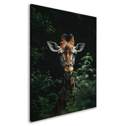 Portret van een Giraffe in de Natuur canvas