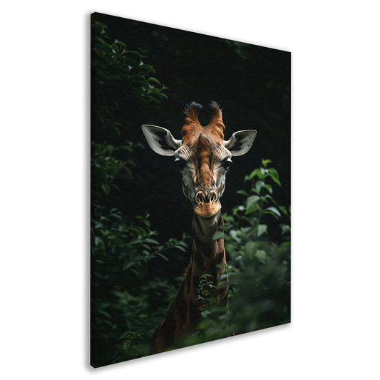Portret van een Giraffe in de Natuur canvas
