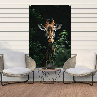 Portret van een Giraffe in de Natuur tuinposter