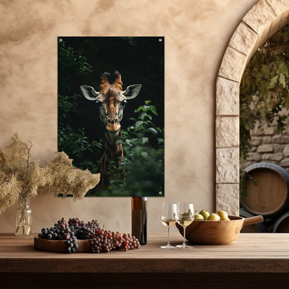 Portret van een Giraffe in de Natuur tuinposter