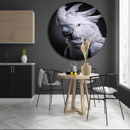 Monochrome Weergave van een Kaketoe forex muurcirkel