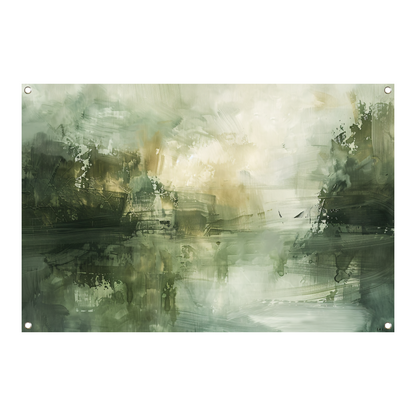 Moderne Abstracte Compositie in Neutrale Tinten tuinposter