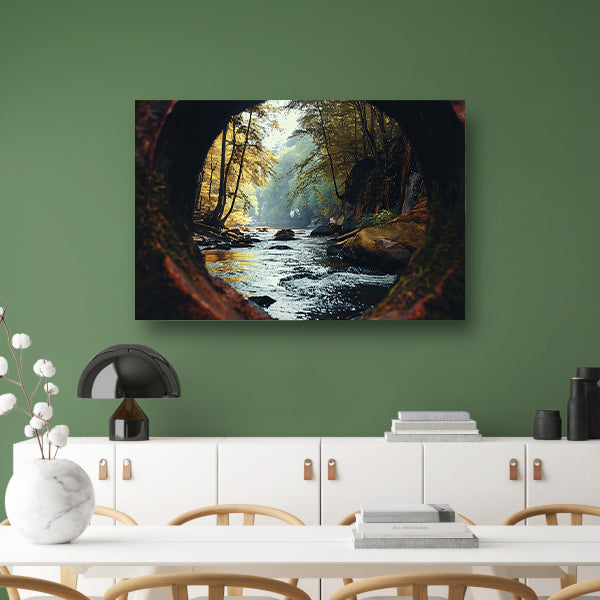 Rivierlandschap door Verweerd Venster poster