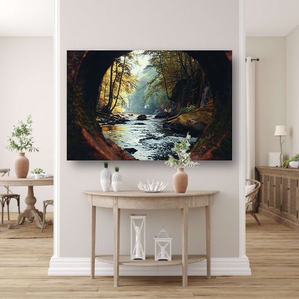 Rivierlandschap door Verweerd Venster poster