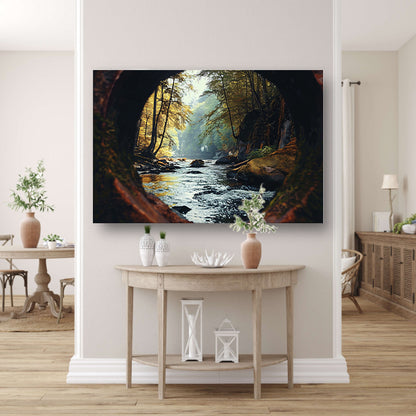 Rivierlandschap door Verweerd Venster poster