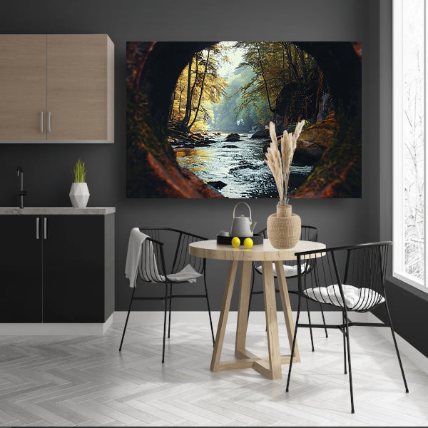 Rivierlandschap door Verweerd Venster poster