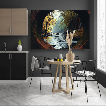 Rivierlandschap door Verweerd Venster poster