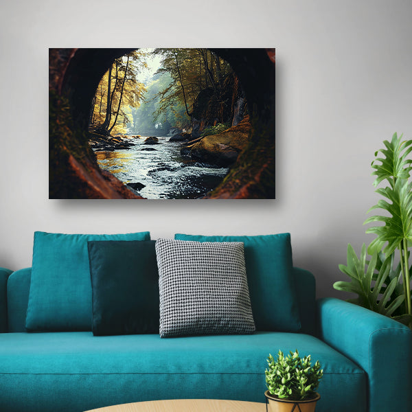 Rivierlandschap door Verweerd Venster poster