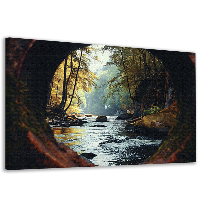 Rivierlandschap door Verweerd Venster canvas
