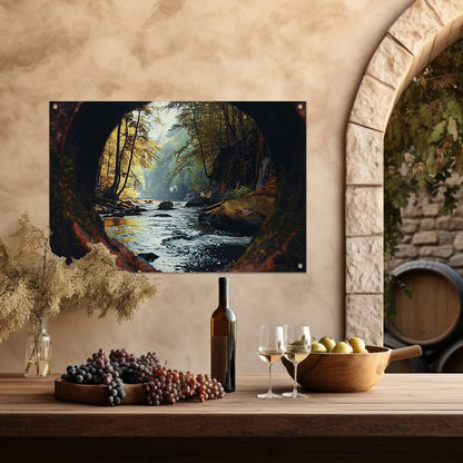 Rivierlandschap door Verweerd Venster tuinposter
