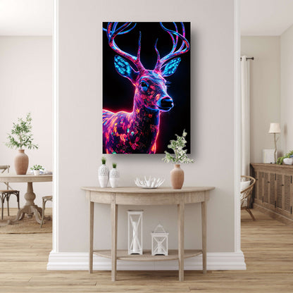 Neonhert in kleurrijke digitale kunst acrylglas
