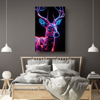 Neonhert in kleurrijke digitale kunst acrylglas