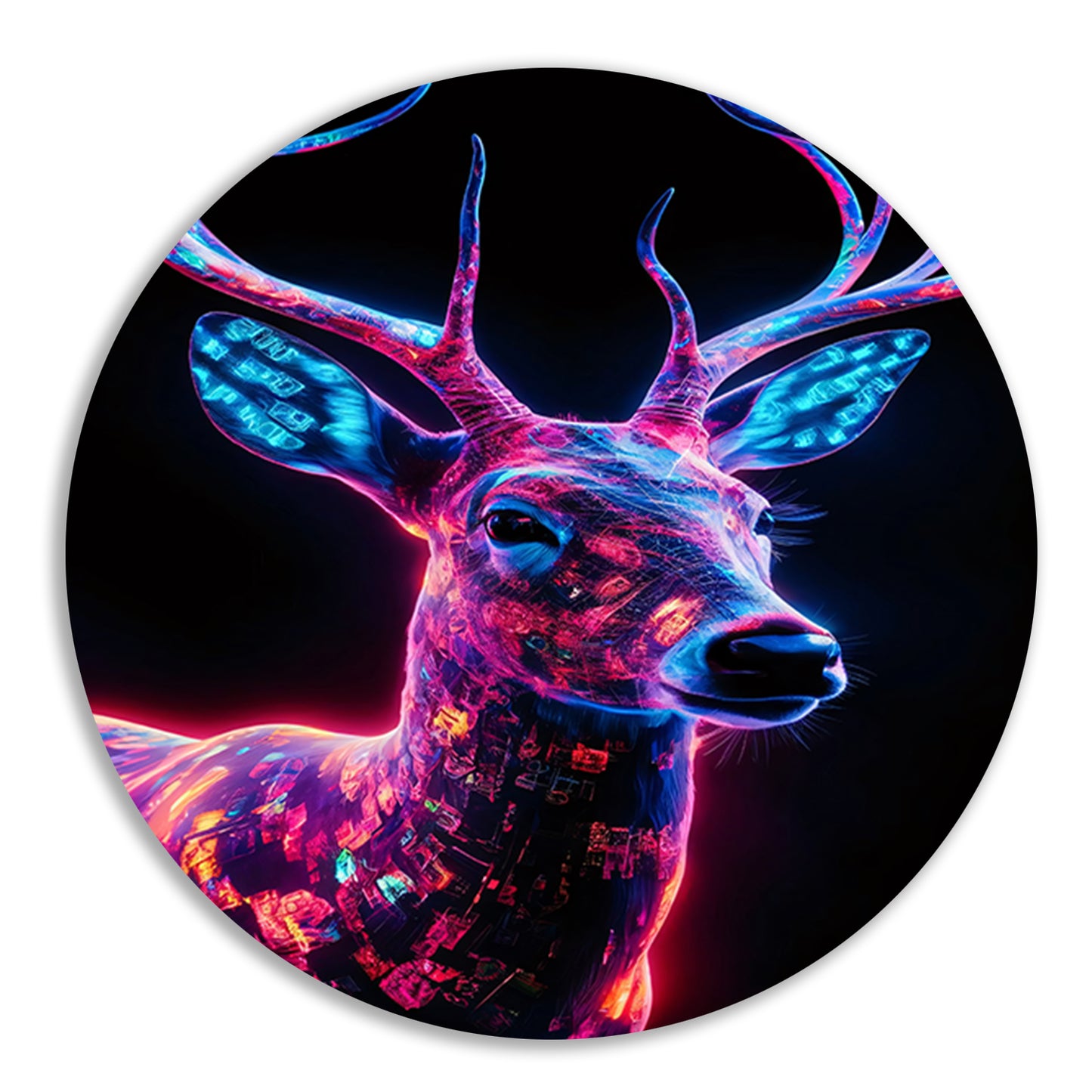 Neonhert in kleurrijke digitale kunst forex muurcirkel