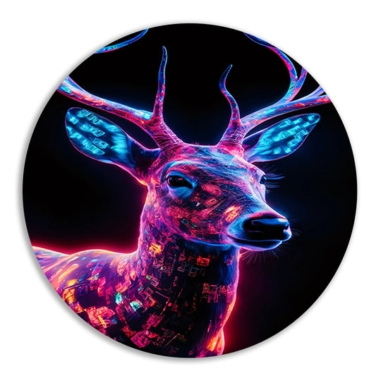 Neonhert in kleurrijke digitale kunst forex muurcirkel