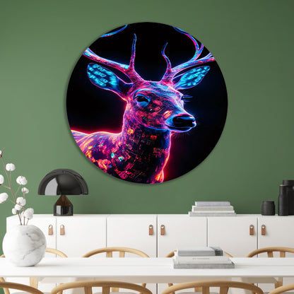 Neonhert in kleurrijke digitale kunst forex muurcirkel