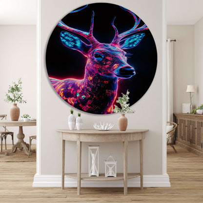 Neonhert in kleurrijke digitale kunst forex muurcirkel