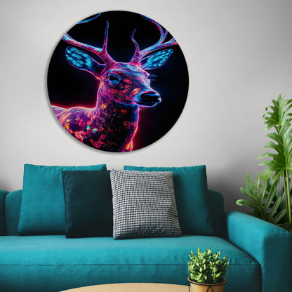 Neonhert in kleurrijke digitale kunst forex muurcirkel