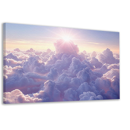 Zonsopgang boven een zee van wolken canvas