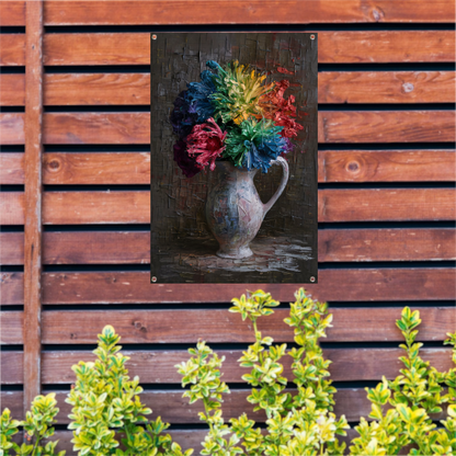 Kleurrijke Impressionistische Bloemen in Elegante Vaas tuinposter