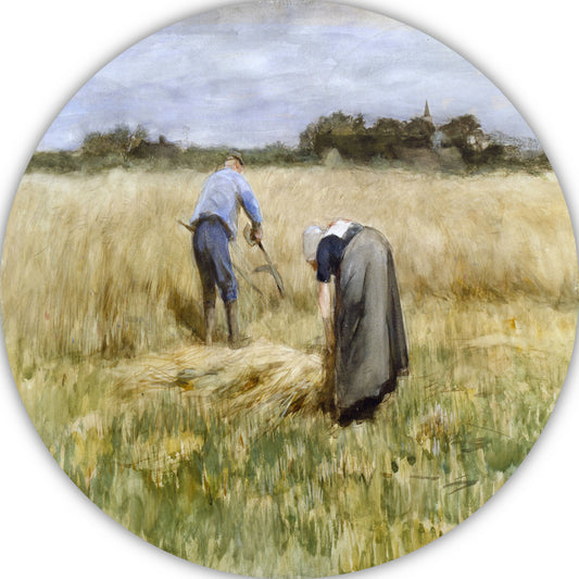 De maïsoogst - Anton Mauve aluminium muurcirkel