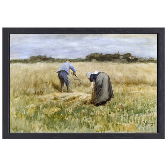 De maïsoogst - Anton Mauve canvas met baklijst