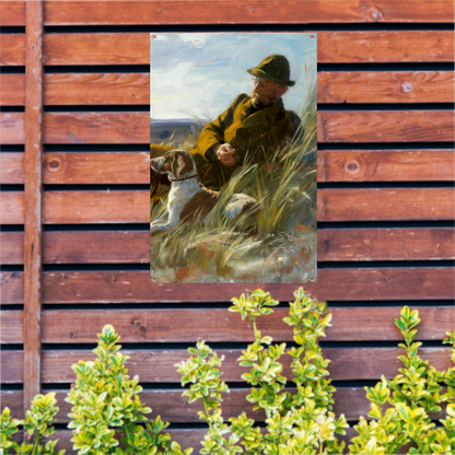 Meesterplanter C.F. Dahlerup met zijn jachthond - Ferdinand Heilbuth tuinposter