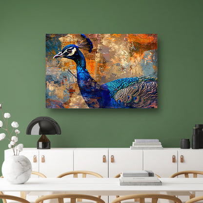 Abstracte pauw kunst met dynamische kleuren poster