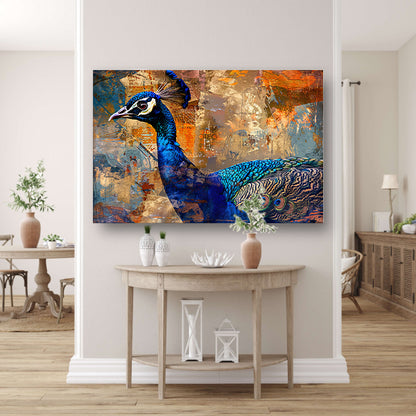 Abstracte pauw kunst met dynamische kleuren poster