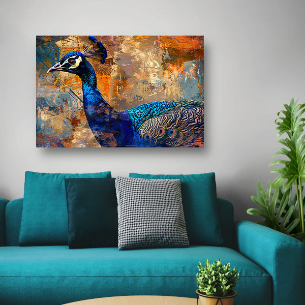 Abstracte pauw kunst met dynamische kleuren poster