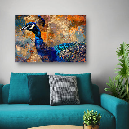 Abstracte pauw kunst met dynamische kleuren poster
