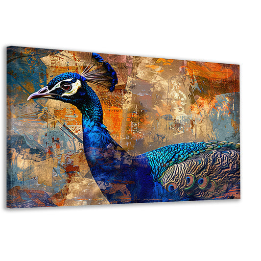 Abstracte pauw kunst met dynamische kleuren canvas
