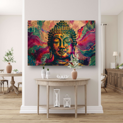 Minimalistische Boeddha Lijntekening canvas