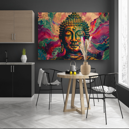 Minimalistische Boeddha Lijntekening canvas
